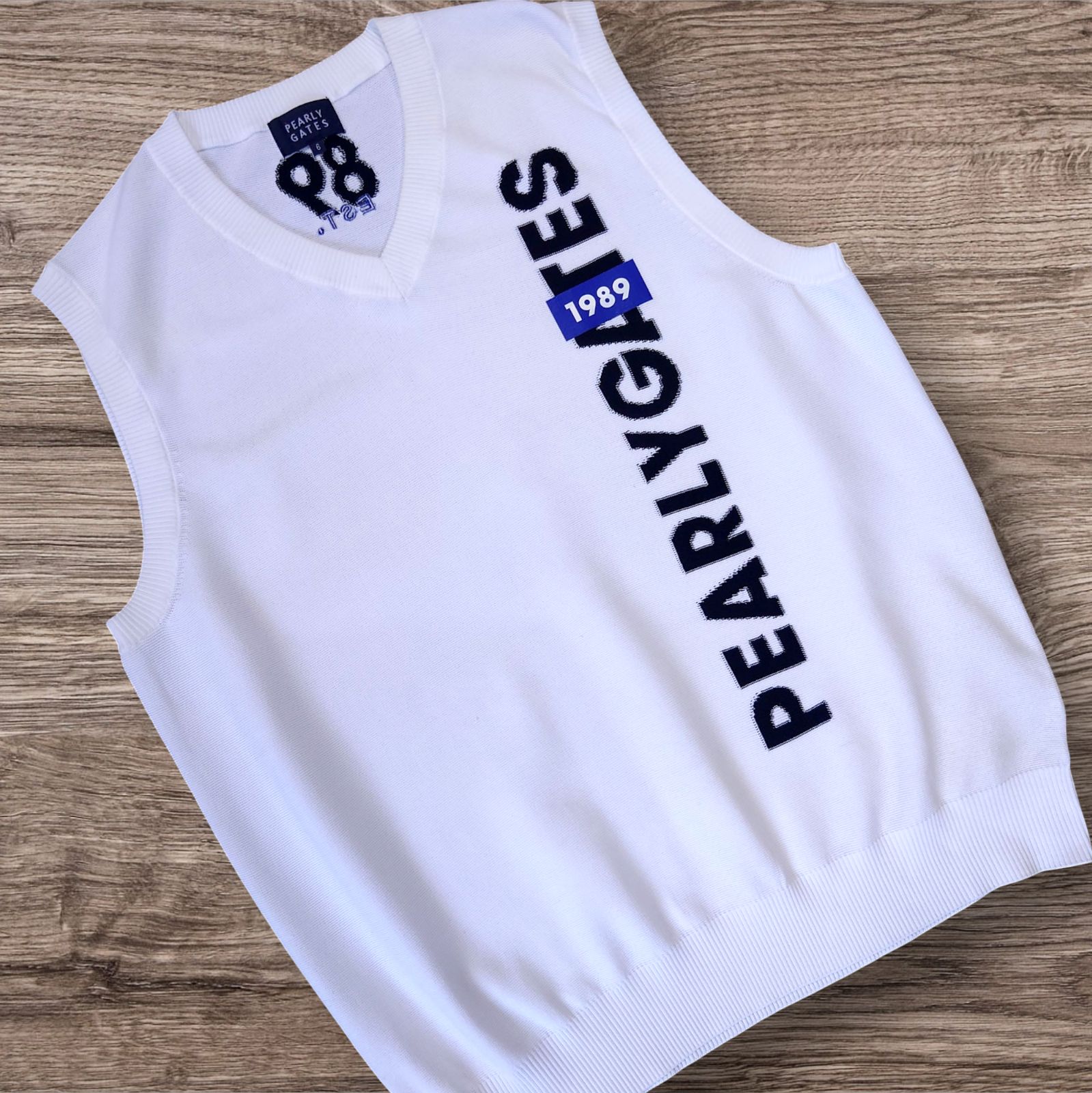 PEARLY GATES GOLF LAYER素材 ニットベスト ホワイト メンズ 6サイズ