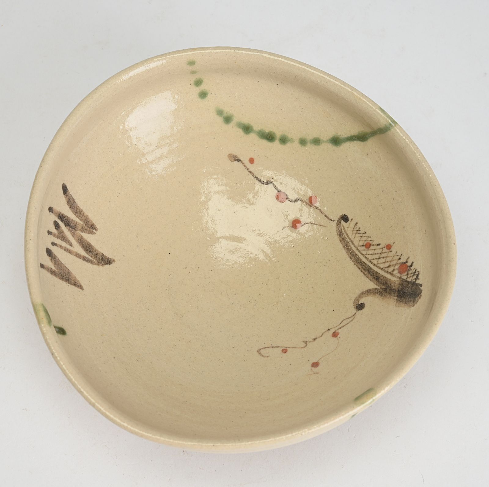 川本了生 弥七田織部 馬盥茶碗 共箱 茶道具 山月窯』川本了生作 弥七田