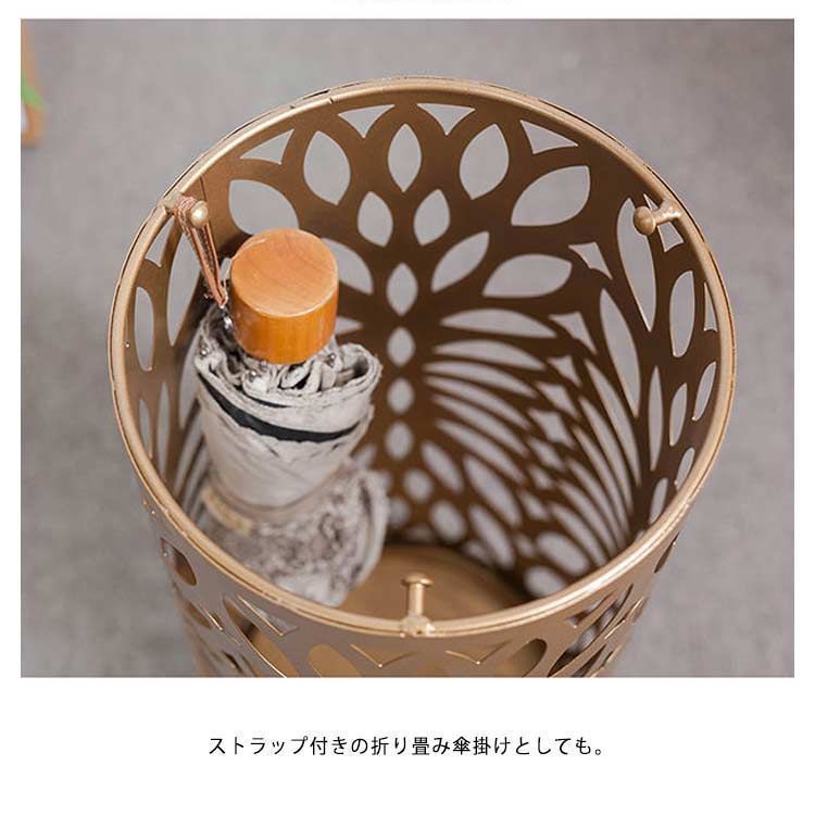 新しい未使用 傘立て アンブレラスタンド フラワー 円筒形 花柄