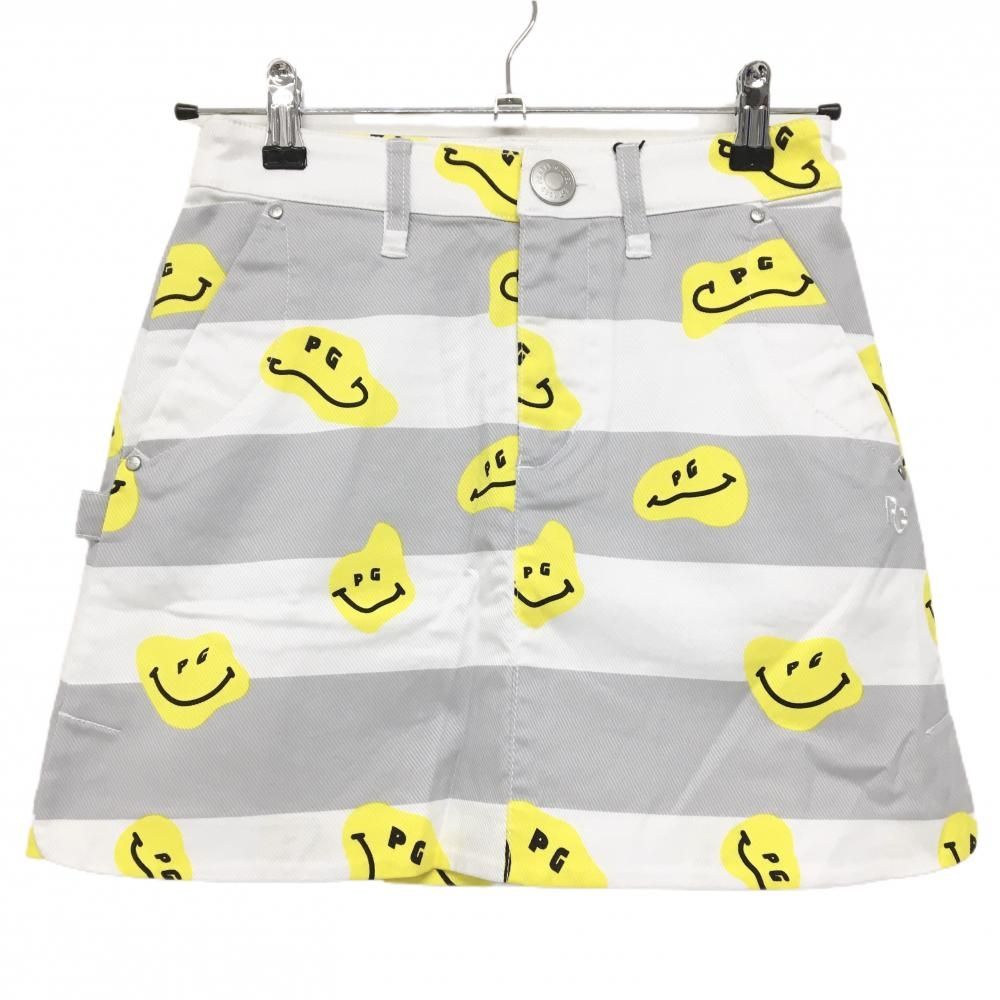 新品】パーリーゲイツ スカート 白×グレー×イエロー TOKE NIKO