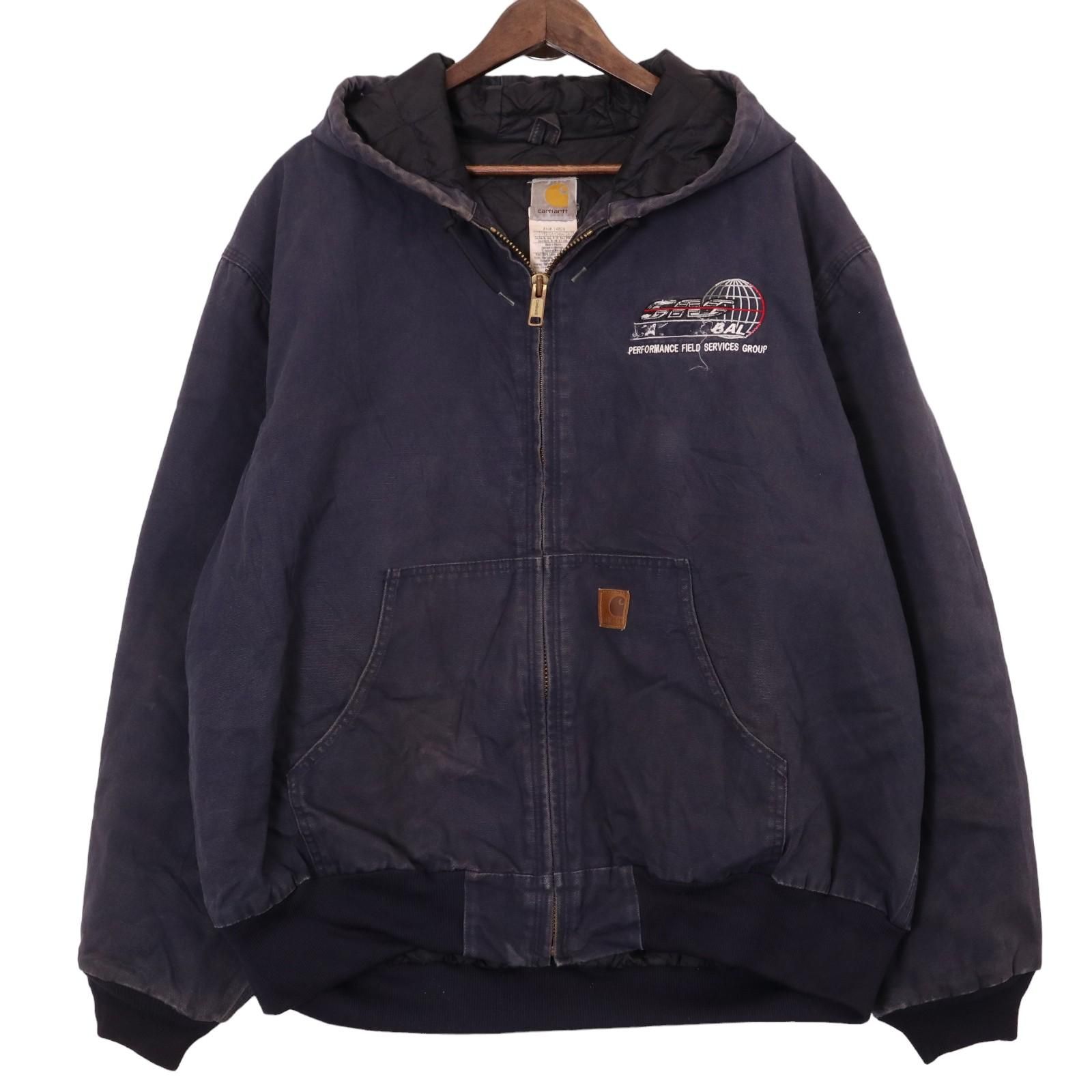 00's■カーハート【XL】アクティブジャケット ネイビー フェード 企業ロゴ Carhartt（カーハート） アクティブジャケット ネイビー サイズ：XL