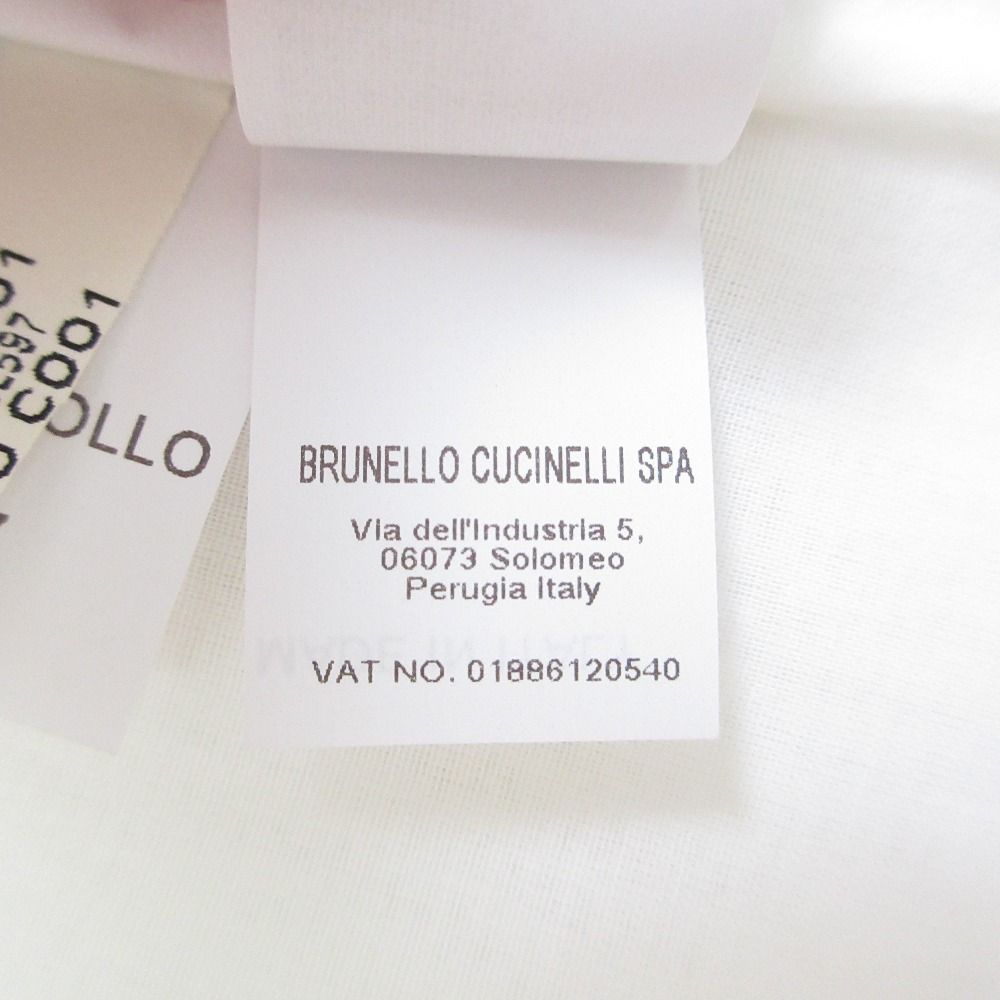 美品 BRUNELLO CUCINELLI ブルネロクチネリ モニーレ チェーン ノースリーブ Vネック コットンシアーブラウス シャツ S ホワイト レディース 古着 中古 美品 BRUNELLO CUCINELLI ブルネロクチネリ モニーレ チェーン