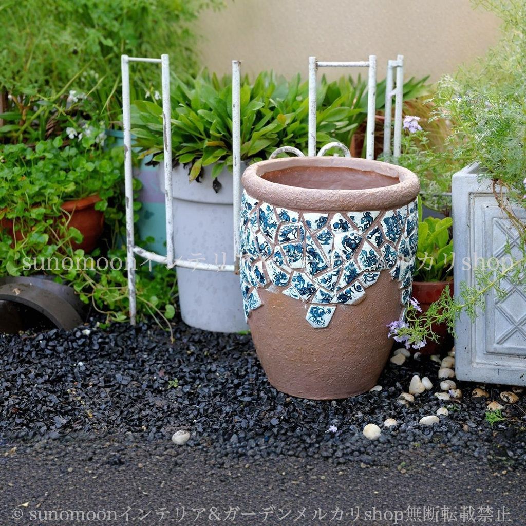 酸化マグネシウム 鉢植え ホワイト 通気性 ブルー インテリア ガーデニング コントラスト おしゃれ 排水穴付き 庭の装飾 ヴィンテージ調 ガーデンインテリア プランター ガーデン 雑貨 ガーデン雑貨 お洒落 8-14