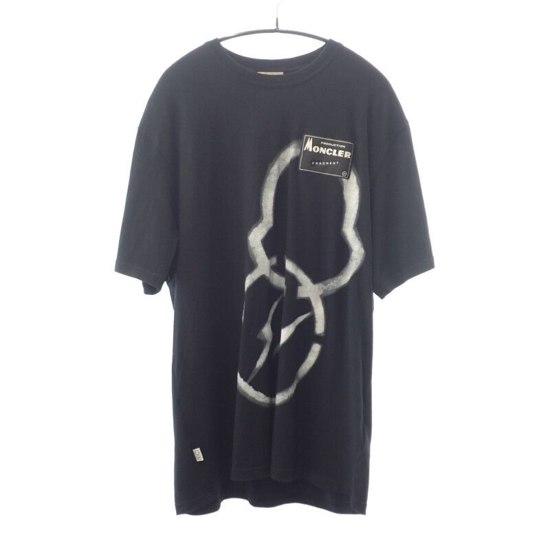 【中古】【Bランク】Moncler×FRAGMENT モンクレール×フラグメント MAGLIA スプレープリントTシャツ 半袖 tトップス F209U8C70710 8392B ブラック L【ISEYA】