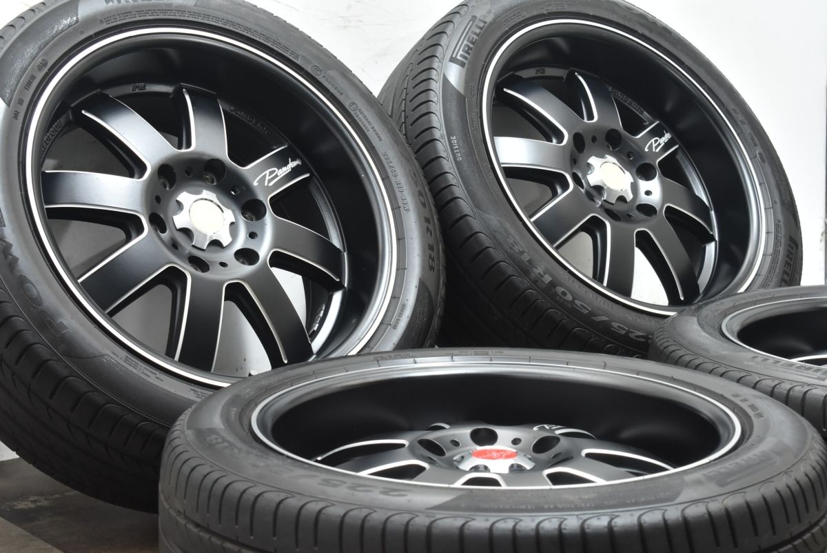 深リム FABULOUS Pandemic LM-8 18in 7.5J 35 PCD139.7 ピレリ POWERGY 225 50R18 4本セット ハイエース レジアスエース ファブレス