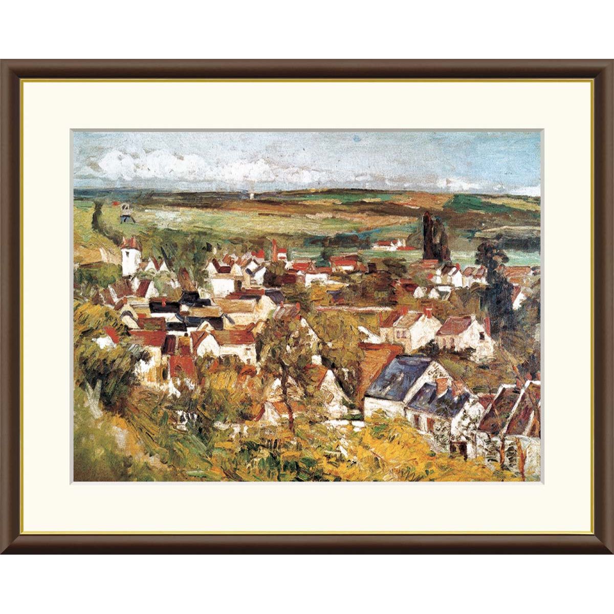 絵画 インテリア 絵 額付き (銀）油絵 uF6-062803 橋のある風景 絵画