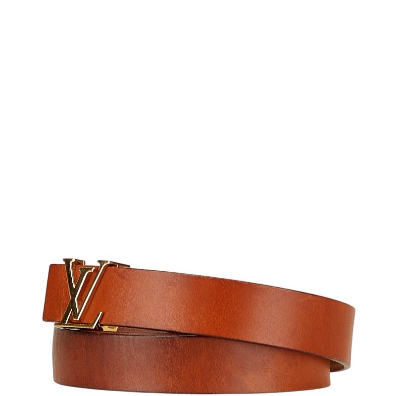 ルイ ヴィトン サンチュール イニシアル ベルト 85 34 M6903 ブラウン ゴールド レザー メッキ レディース LOUIS VUITTON 1-0231167