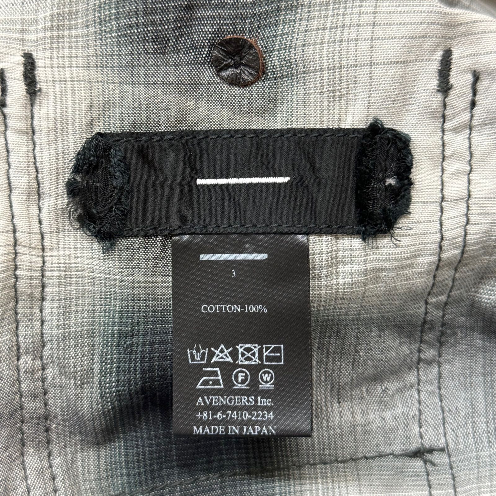 参考上代35200円 未使用品 MINUS 25SS Slash Seam Ombre Check
