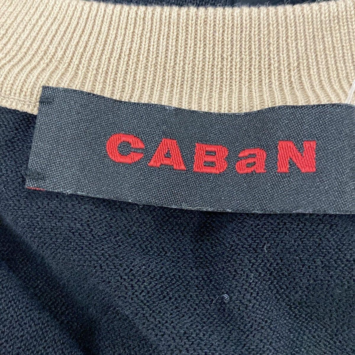 CABaN キャバン カーディガン サイズF レディース - 黒×ベージュ 七分袖 USTAUSTRALIA_COM_AU