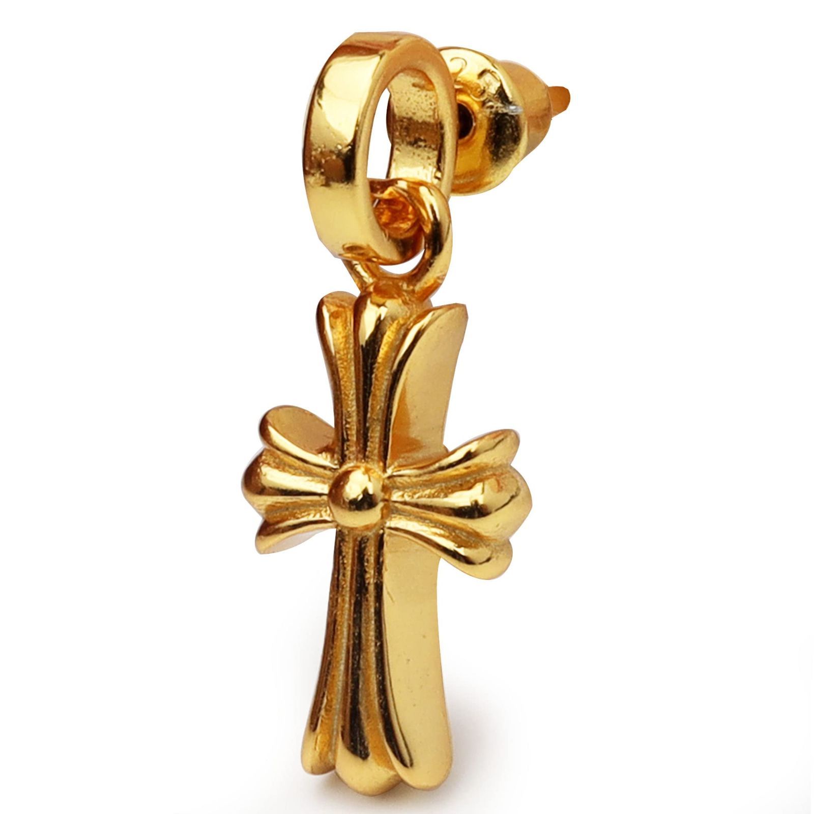 人気商品】22k ドロップ ピアス ゴールド 十字架 クロス 金