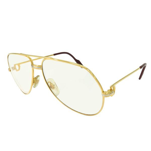k*k様 Cartier ゴールド ダブルブリッジ メガネ 美品 カルティエ Cドゥ トリニティ ゴールドフレーム ダブル