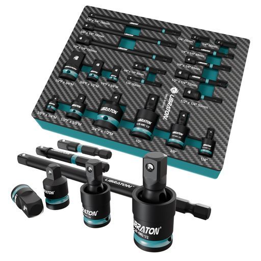 LIBRATONソケットアダプター20個セットユニバーサルジョイントインパクトレンチアダプター