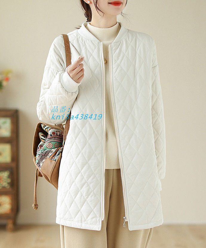 キルティング ジャケット ノー レディース アウター 秋冬 キルティングコート キルティングコート ノージャケット カーキ ショートコート kni5a438419