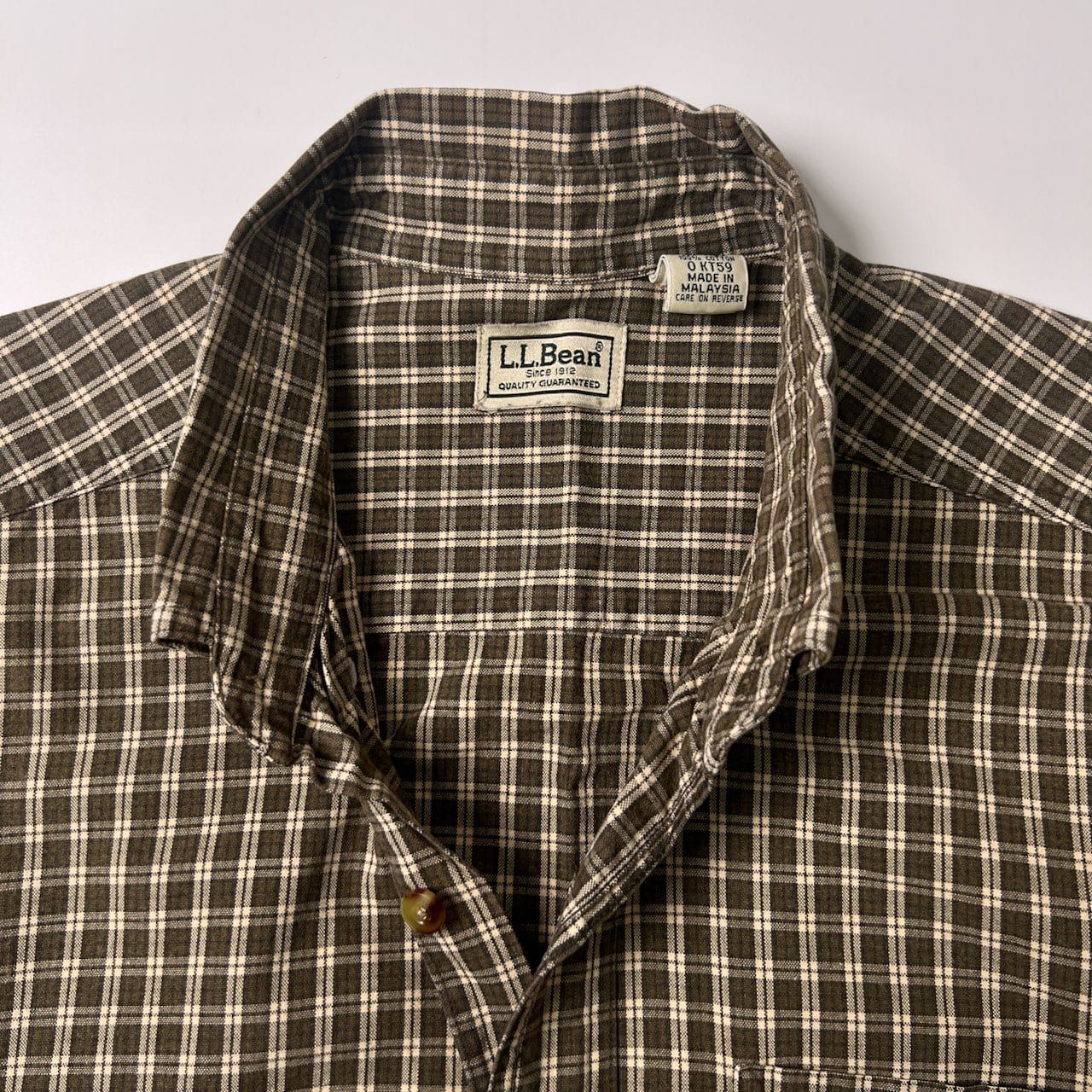 00s L.Lbean エルエルビーン 半袖　コットン　チェック　BDシャツ L.L.Bean エルエルビーン チェック柄 BD 半袖シャツ L/ベージュ