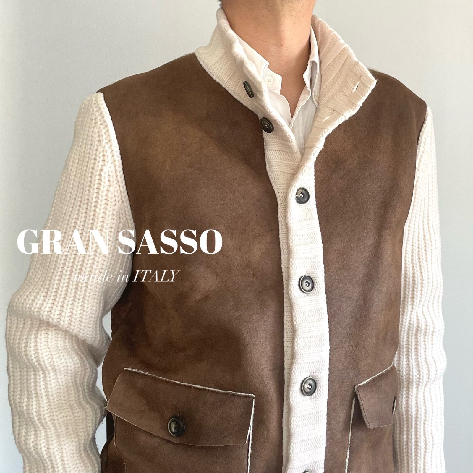 GRAN SASSO / コンビネーション　ニット　ボタンカーディガン