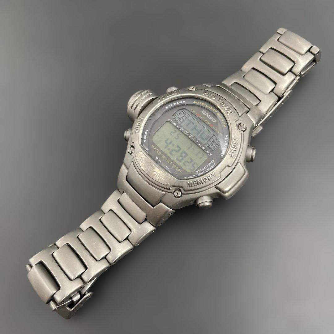 Lukeです。CASIO PROTREK 1998年 PRT-3000美品 動作OK】CASIO PRT-3000 チタン プロトレック ツインセンサー（気圧