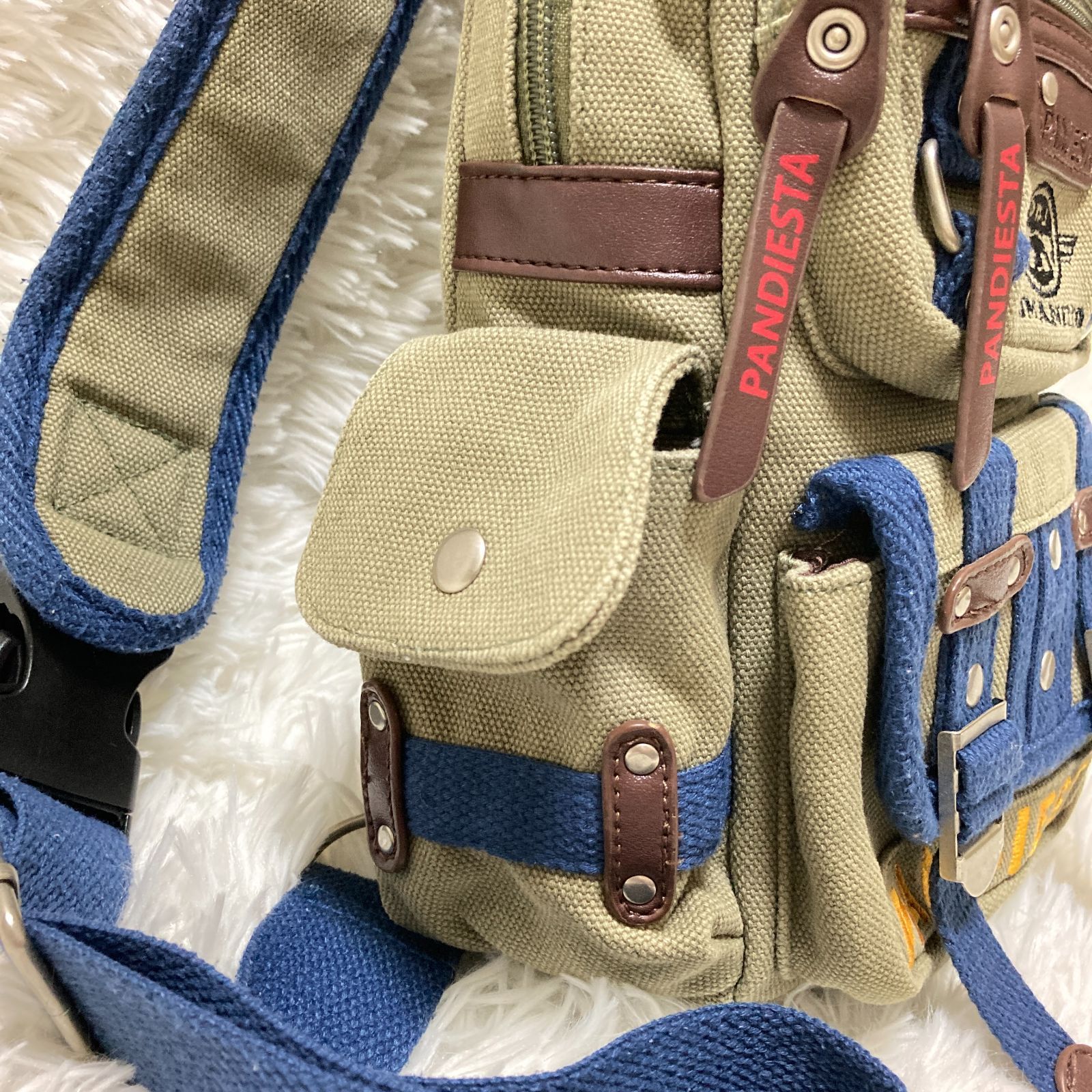 PANDIESTA パンディエスタ ロゴ刺繍 ショルダーバッグ ボディバッグ 