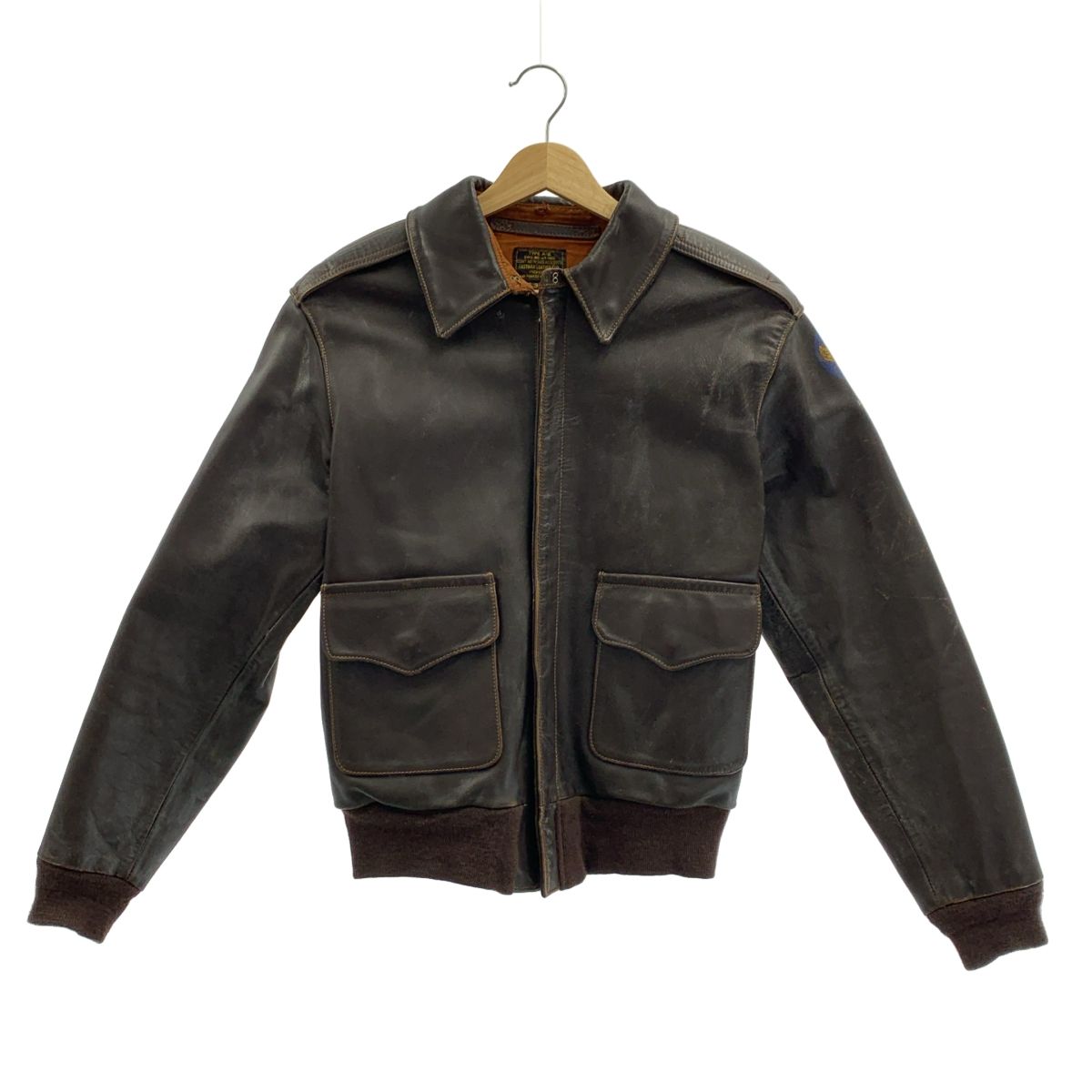 VINTAGE | ヴィンテージ古着 | EASTHAN LEATHER | A-2 TALON ZIP レザージャケット | 総裏地 | 34 | ダークブラウン | メンズ