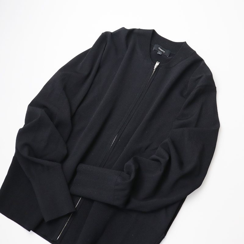 セオリー theory 美品 ZIP UP BOMBER COMPACT CREPE ジップアップブルゾン S/ブラック ジャケット  パーカー【2400013502375】 - メルカリ