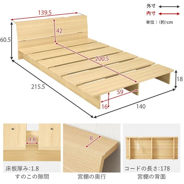 ヘッドボード コンセント