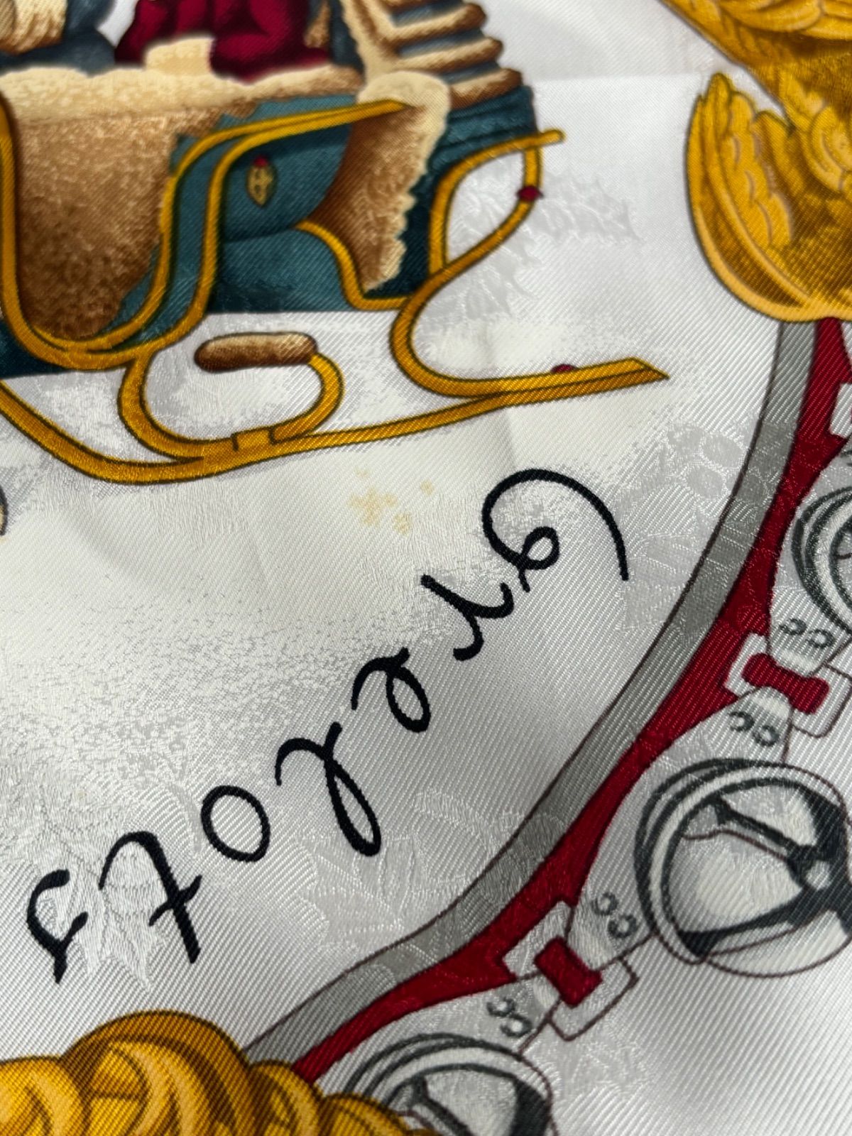 エルメスカレ90 PLUMES ET GRELOTS 羽飾りと鈴 HERMES エルメス カレ90 Plumes et Grelots 羽飾りと鈴 ネイビー