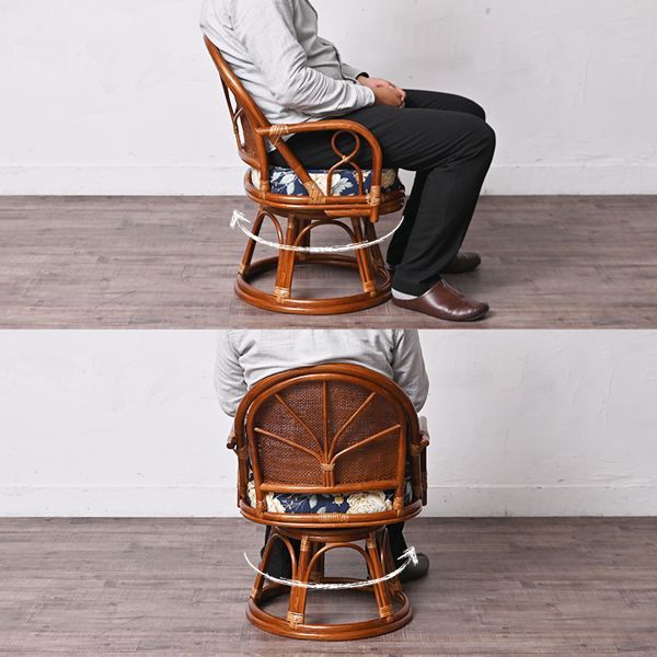 ★ラタン　回転　椅子　チェア　ヴィンテージ ラタン回転チェア［本体のみ］360°回転式チェア 椅子 2704 - メルカリ