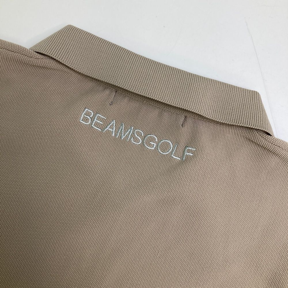 サイズ：L BEAMS GOLF ビームスゴルフ 2024年モデル ニット 半袖ポロシャツ  ベージュ系 [240101474781] ゴルフウェア メンズ ストスト サイズ：L BEAMS GOLF ビームスゴルフ 2024年モデル ニット 半袖