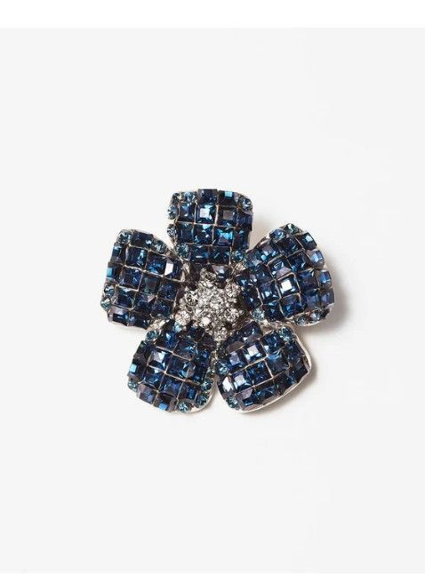 FOXEY Fleur お花のブローチ 26645 ミッドナイトブルー/ネイビー/紺