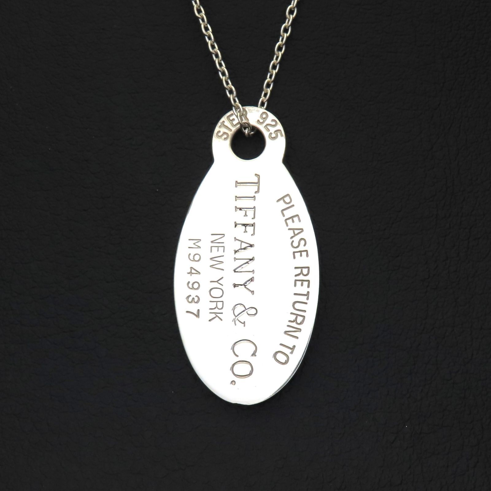 美品 TIFFANY&Co. ティファニー オーバルタグ ネックレス ペンダント 