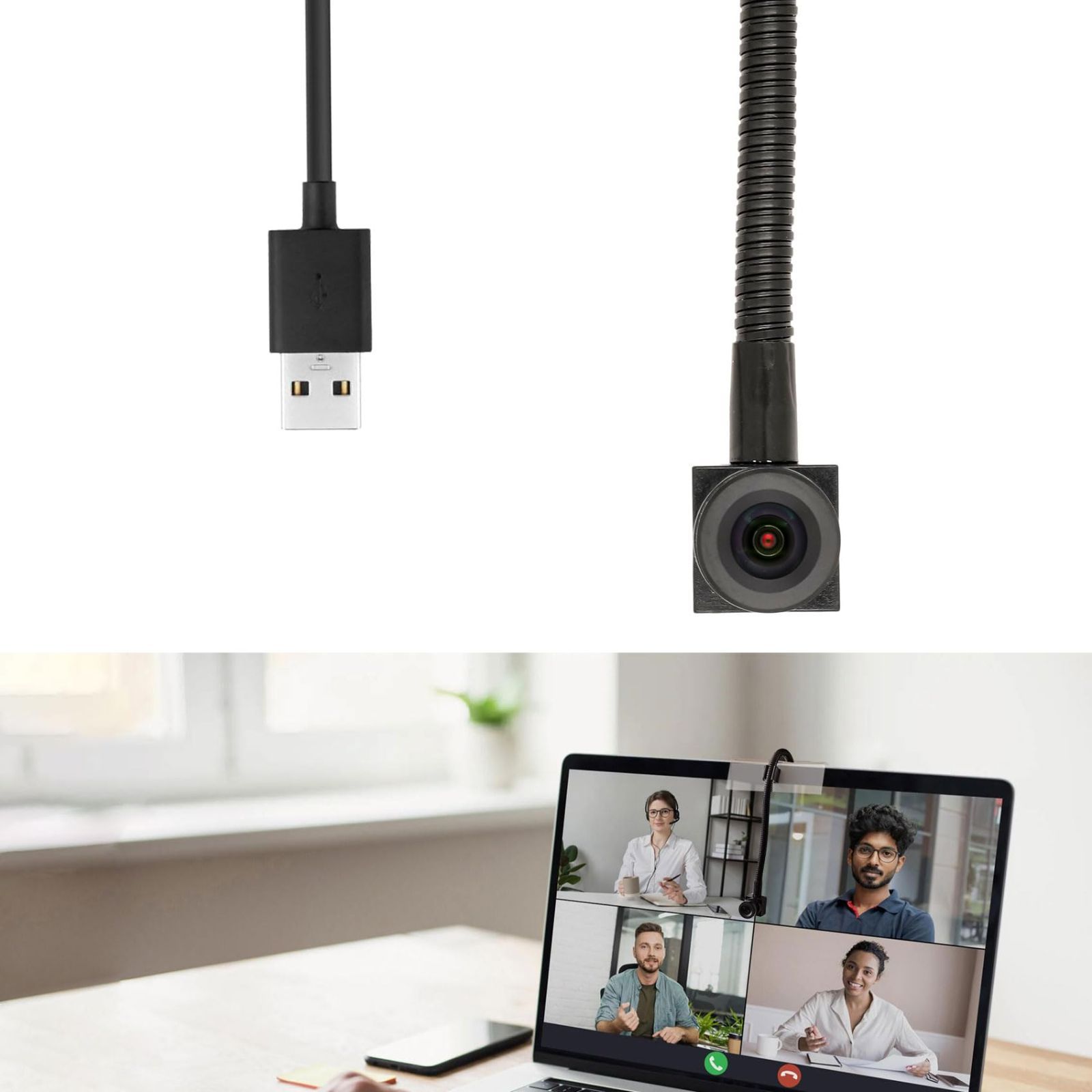 WEBカメラ 小型ウェブカメラ 2025新型 HD1080P 200万画素 目線が合う 好感度アップ パソコンカメラ 内蔵マイク ブラック