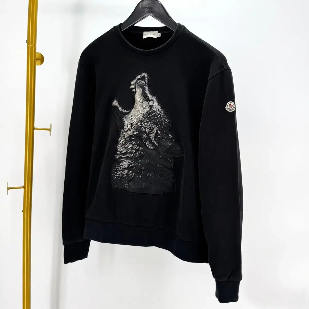L サイズ MONCLER モンクレール ロゴワッペン ウルフ パーカー 黒