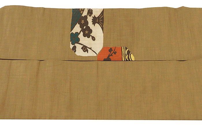 名古屋帯 正絹 梅花 紬名古屋帯 良品 リサイクル 中古