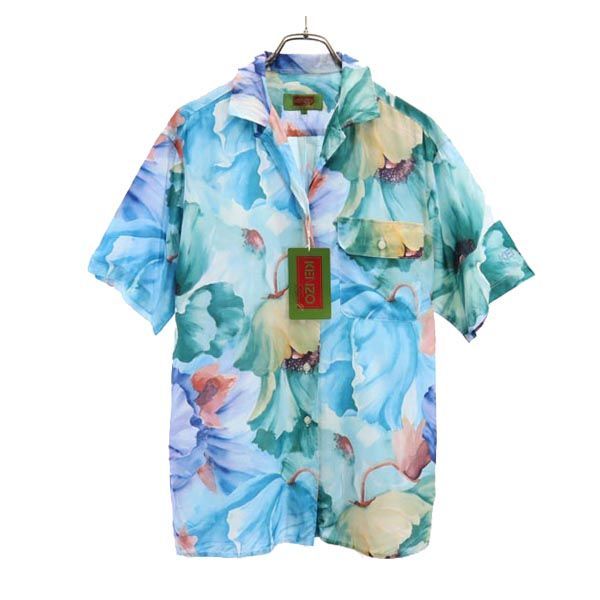 未使用 ケンゾー ゴルフ 日本製 花柄 オープンカラー 半袖 シャツ 2 KENZO レディース 【中古】  【230717】 メール便可