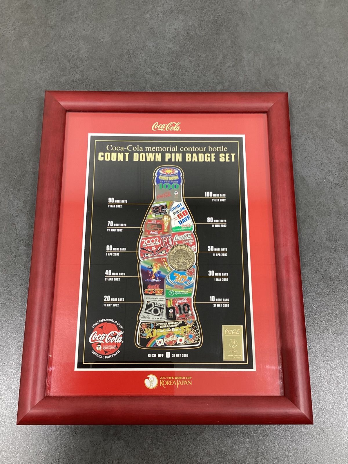 2002FIFA WORLD CUP KOREAJAPAN コカコーラ カウントダウンピンバッチセット