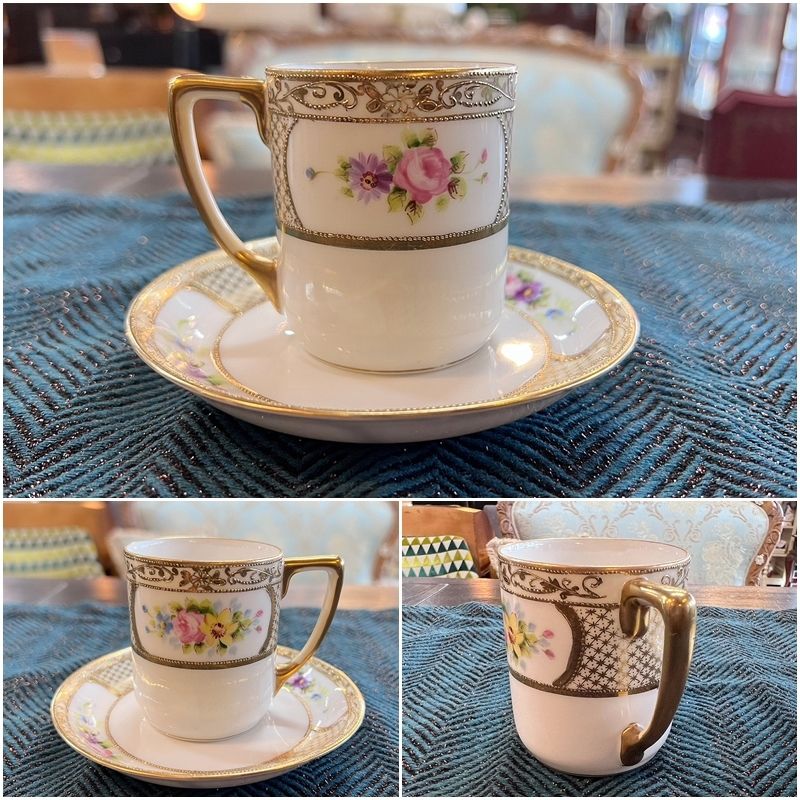アンティーク Noritake オールドノリタケ デミタスカップ ＆ ソーサー