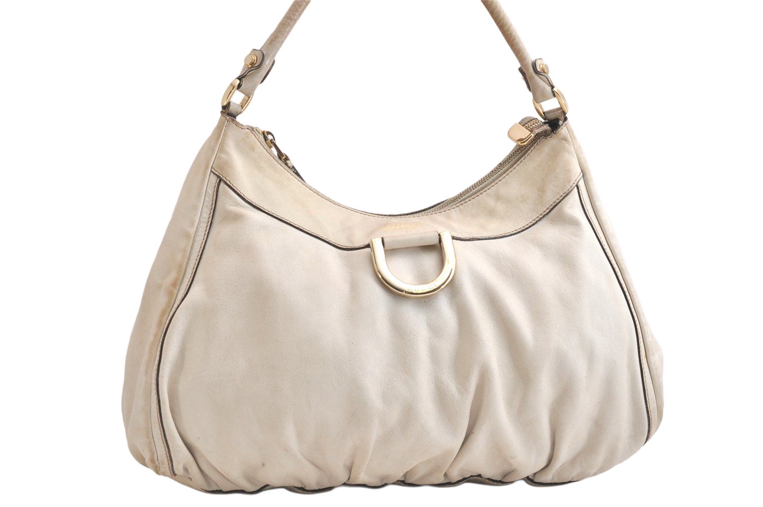 GUCCI グッチ アビー ヴィンテージ ショルダーハンドバッグ レザー 189833 ホワイト 3542N