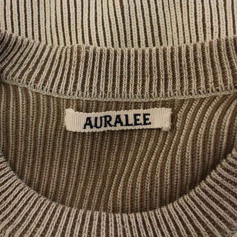 AURALEE アイボリー ニット セーター 長袖 クルーネック