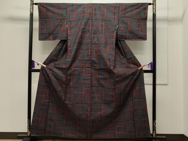 平和屋着物□本場大島紬 泥染め 7マルキ 吉祥文 正絹 逸品 未使用  