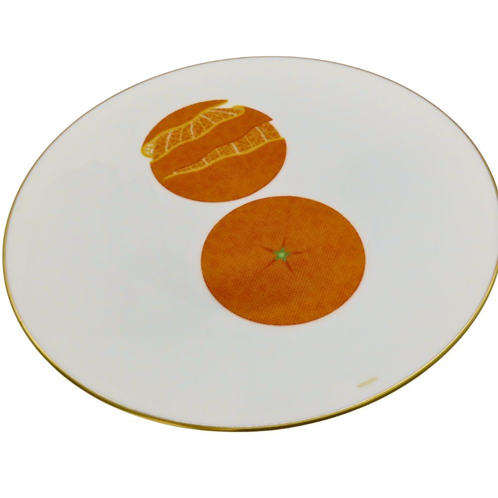 中古】 HERMES エルメス デザートプレート カオルミ オレンジ 皿 24cm