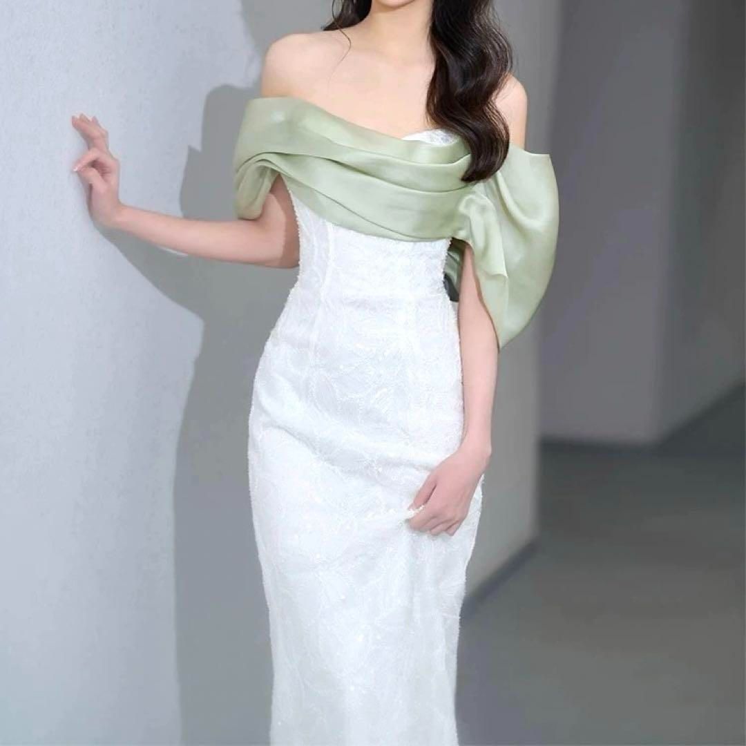 バイ がオシャレ 花柄オフショルイブニングドレス?.?