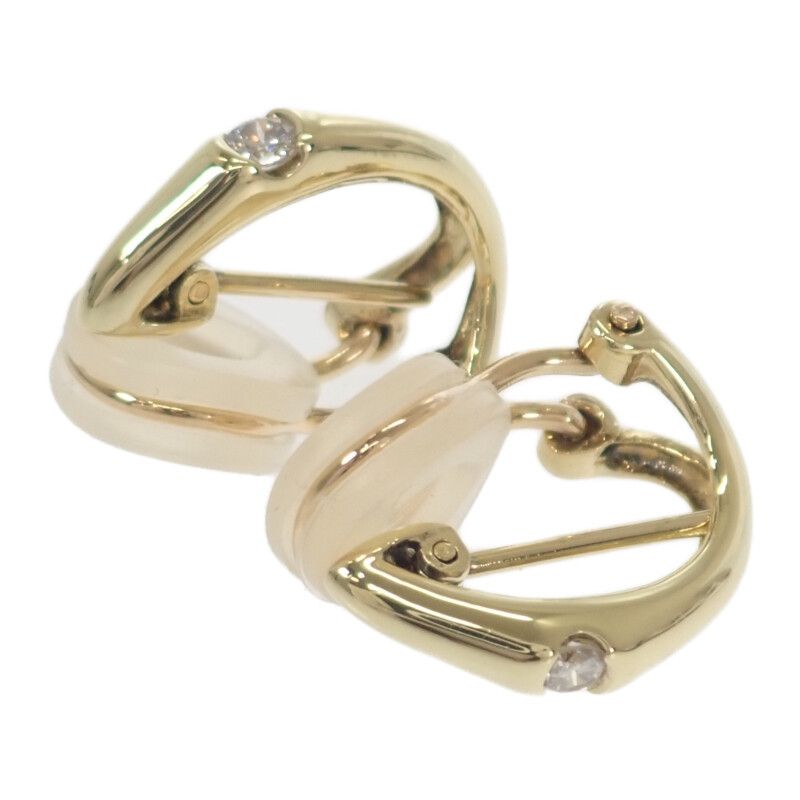 中古】 デザインジュエリー イヤリング K18YG ギフト 上品 ピアス K18  