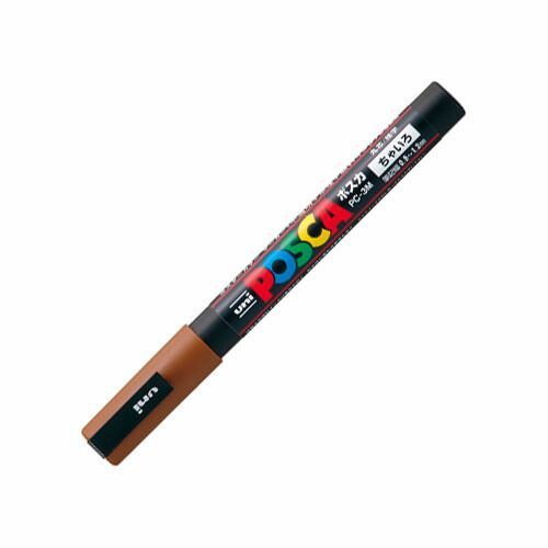 まとめ 三菱鉛筆 水性ペン ポスカ 細字 茶 PC3M-21 ×30セット