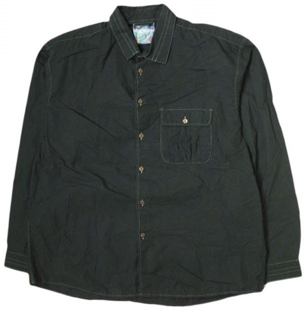 rajabrooke ラジャブルック 日本製 PAK CIK SHIRTS 2 コットンタイプライターシャツ L ブラック 長袖 KEMEJABROOKE KASUAL トップス g19045