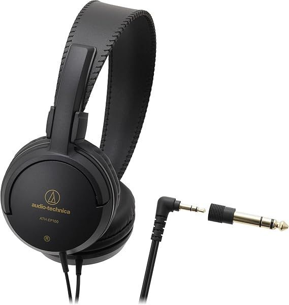 【在庫処分】オーディオテクニカ ATH-EP100 楽器用 オンイヤーヘッドホン 密閉型 有線 軽量 楽器練習 電子ピアノ 6.3mmヘッドホン端子変換プラグ付き 【国内正規品】
