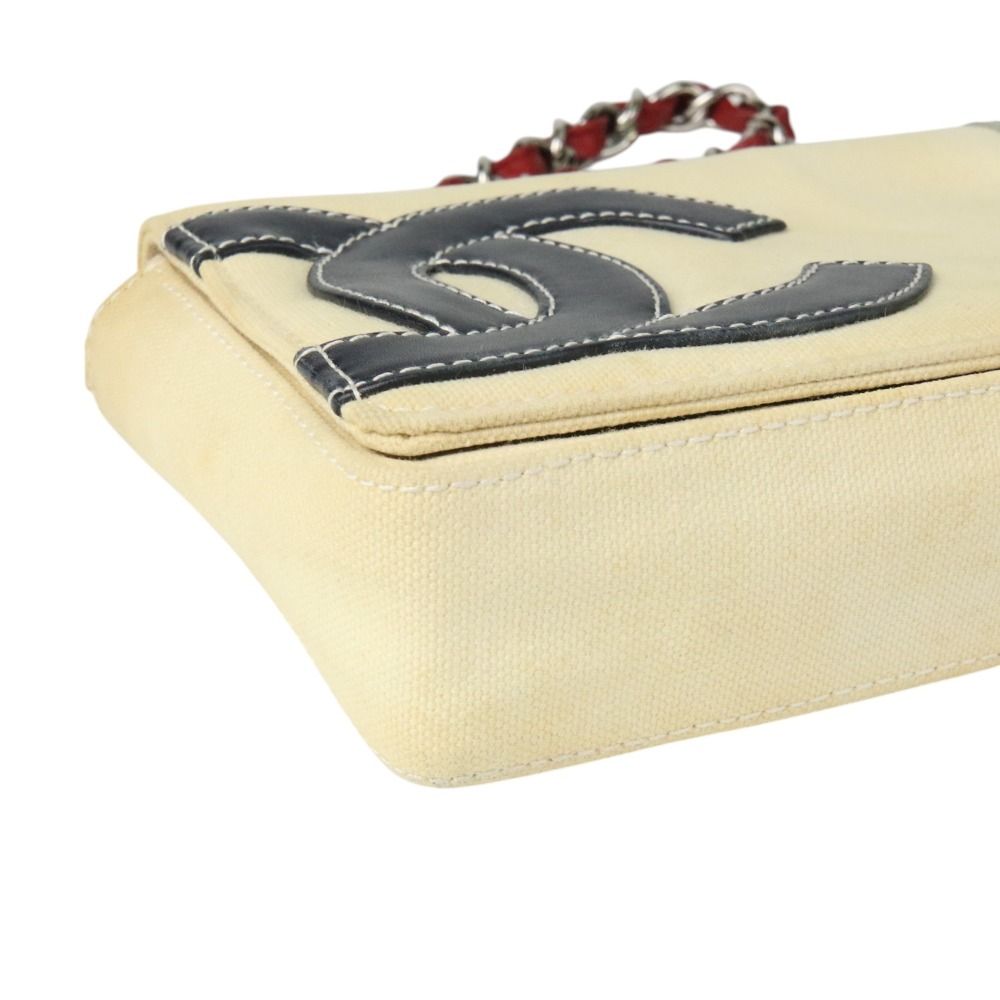 Chanel シャネル NO.5 アイコンチェーンショルダーバッグ キャンバス チョコバー ベージュ レディース 古着 中古 USED Chanel シャネル NO.5 アイコンチェーンショルダーバッグ キャンバス