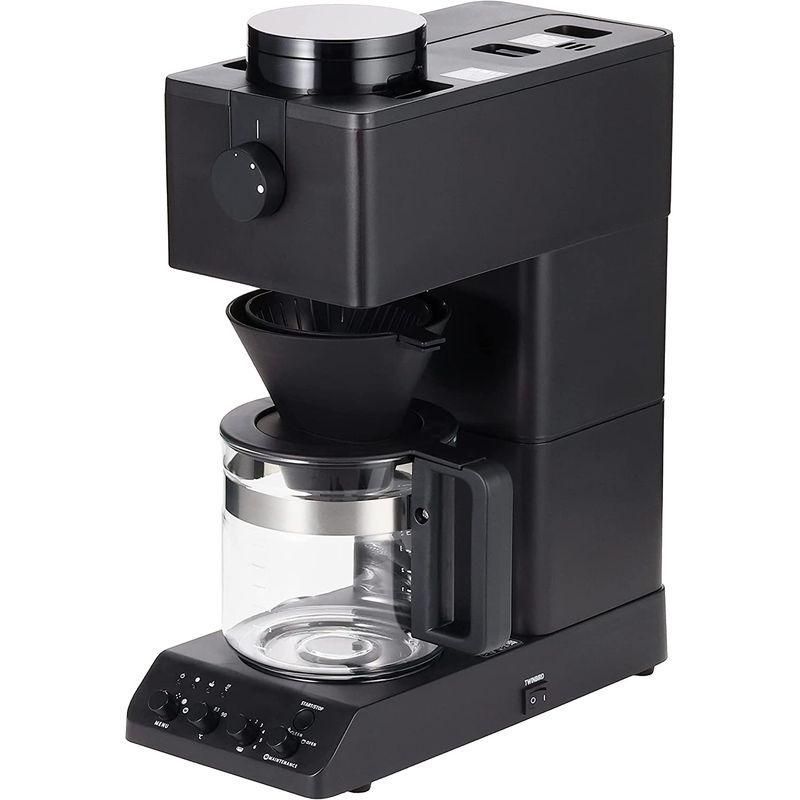 ツインバード 全自動コーヒーメーカー ミル付き 臼式 6杯用 蒸らし 湯温調節 ブラック CM-D465B 2792kw037