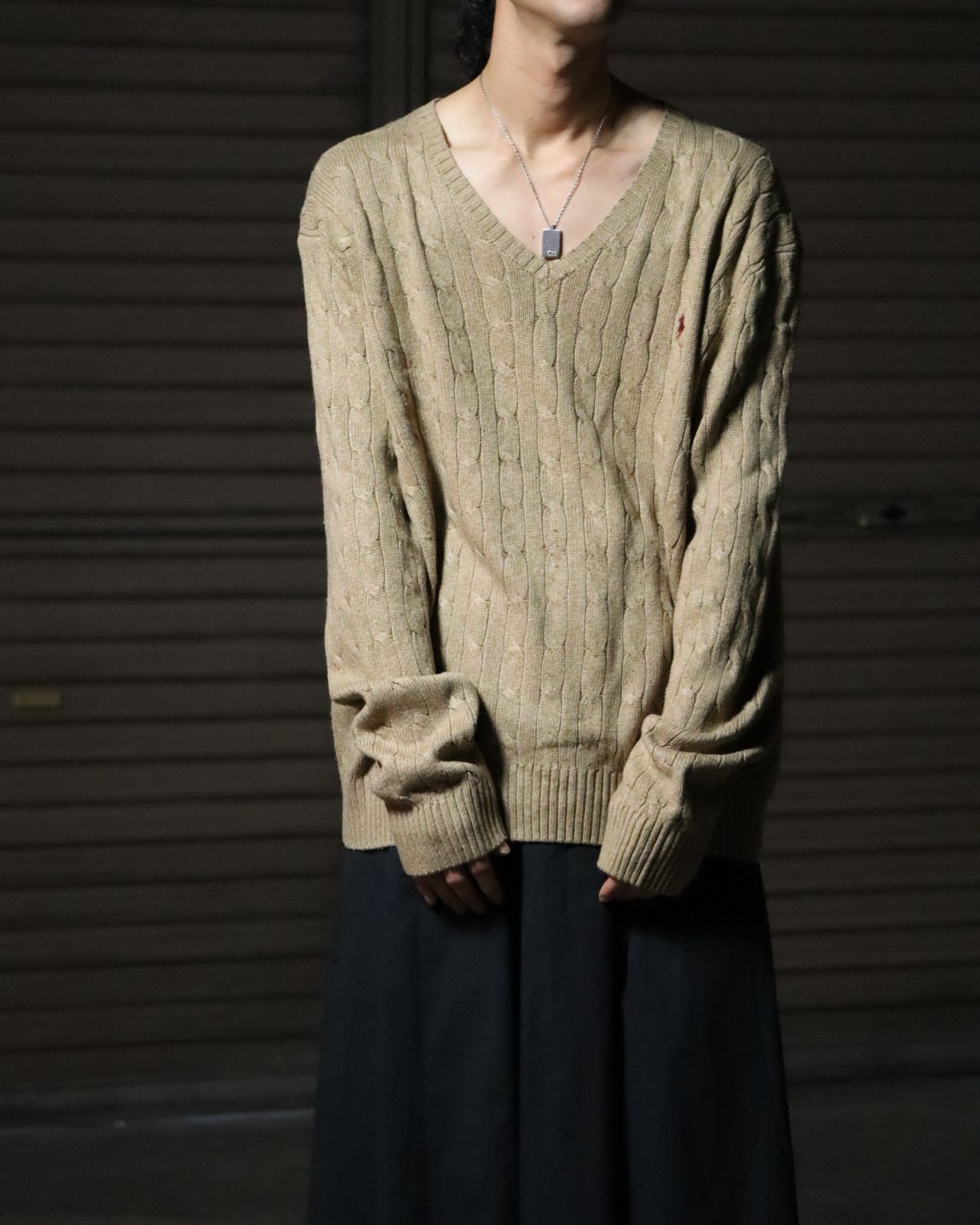 1990s Polo by Ralph Lauren silk cable knit oversized ラルフ