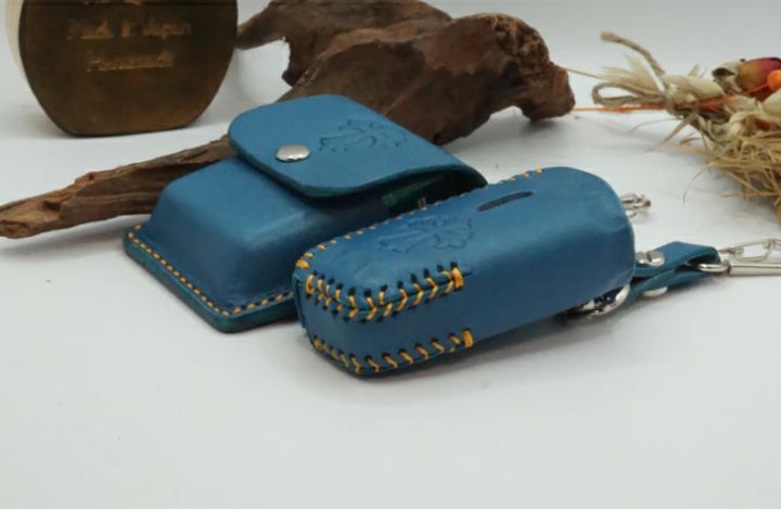 Karl Leather 電子タバコケース 青 Karl Leather アドバンスドヒートスティックケース 青