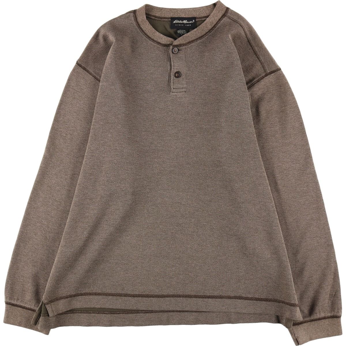 古着 エディーバウアー Eddie Bauer ヘンリーネック サーマルロンT ワッフル メンズL相当/eaa488255