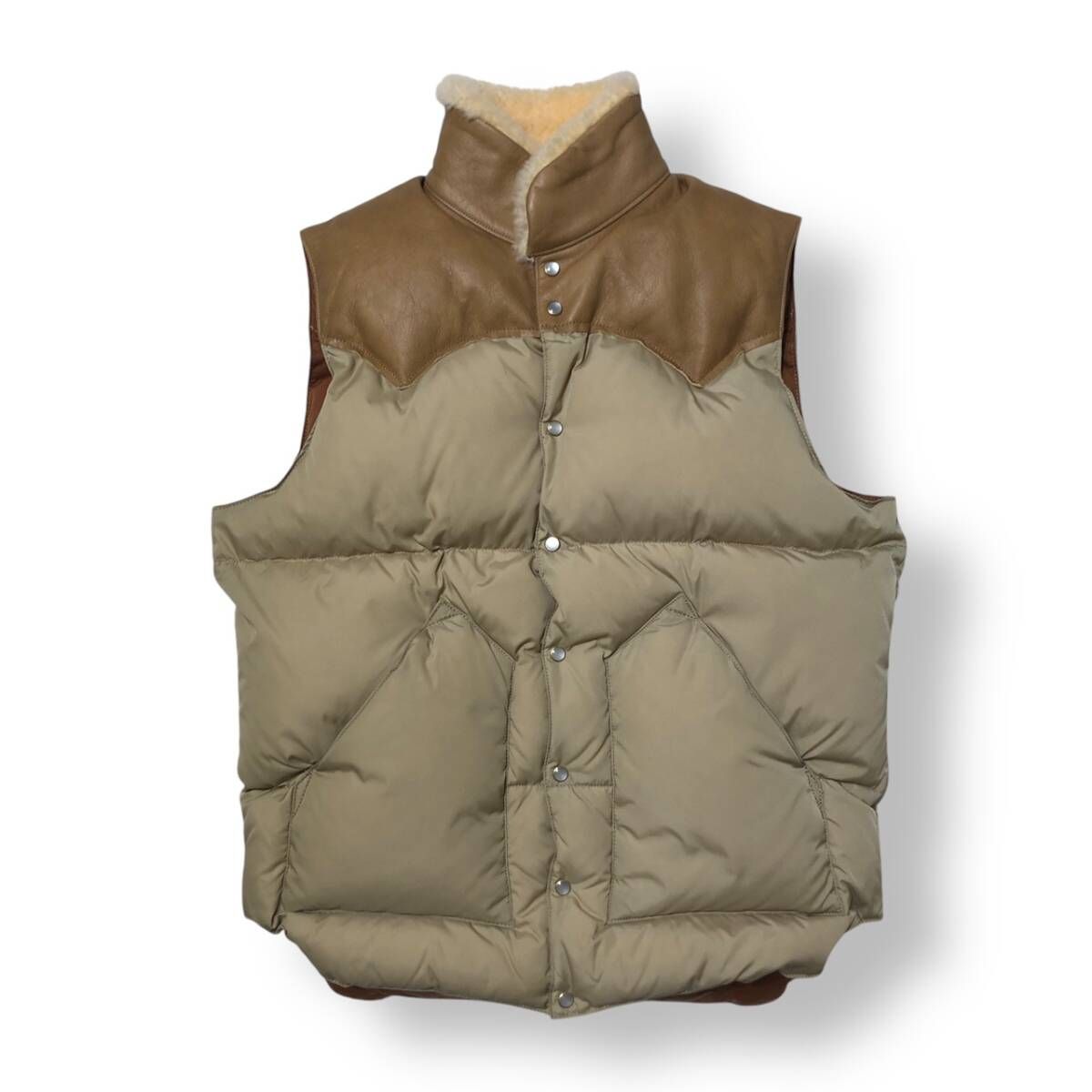 Rocky Mountain Featherbed Lot.200-222-02 CHRISTY VEST ダウンベスト ブラウン ベージュ サイズ40 ロッキーマウンテンフェザーベッド